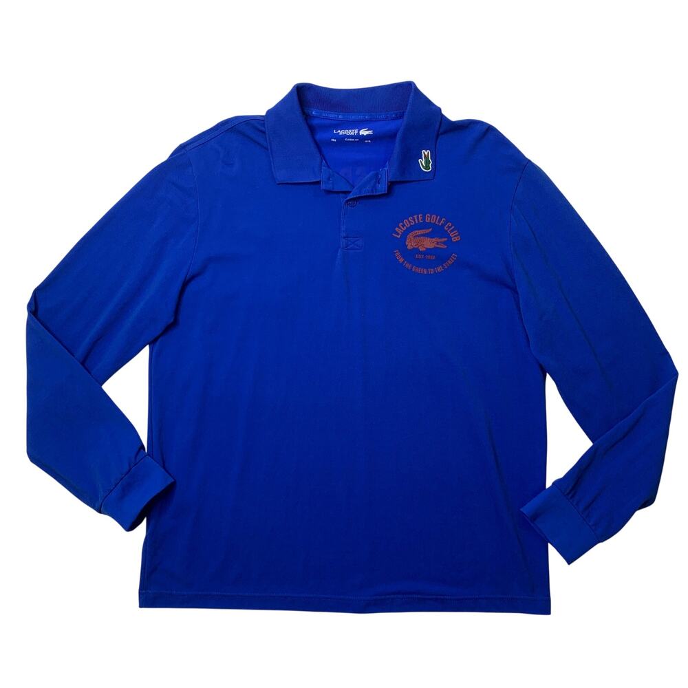 Lacoste Shirt Men XL Harbor Long Sleeve Golf Anti UV Classic Fit Sport Club Polo